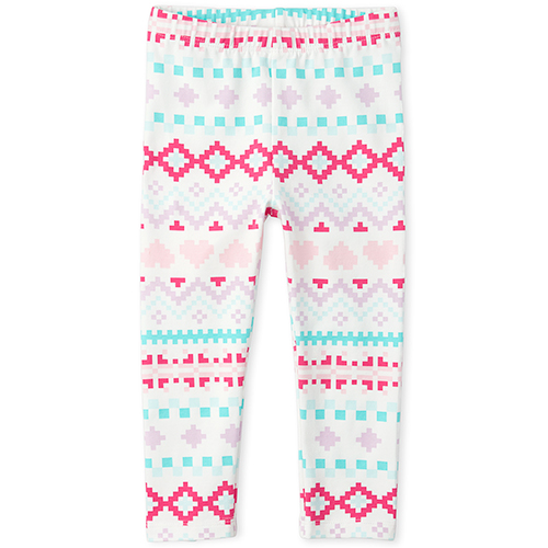 

Baby Girls Baby And Toddler Heart Fair Isle Leggings - White - The Children's Place