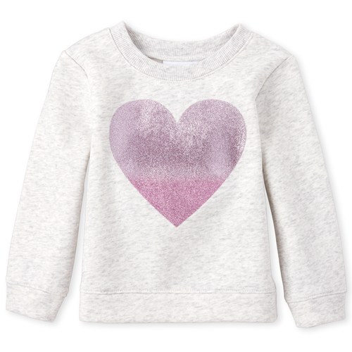 

s Baby And Toddler Embellished Fleece Sweatshirt - Gray - The Children's Place