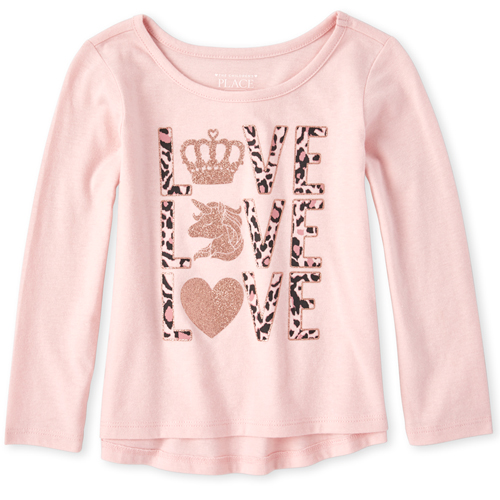 

s Baby And Toddler Glitter Top - Pink - The Children's Place