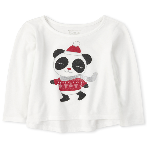 

s Baby And Toddler Glitter Top - White - The Children's Place