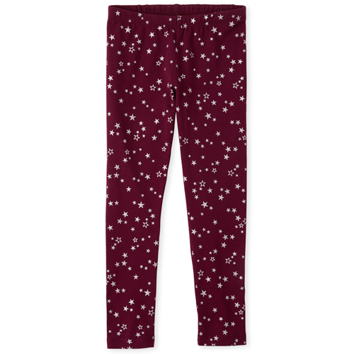 

Girls Glitter Star Leggings - Red - The Children's Place