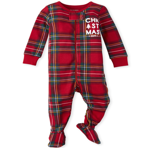 

s Unisex Baby And Toddler Matching Family Christmas Plaid Snug Fit Cotton One Piece Pajamas - Red - The Children's Place