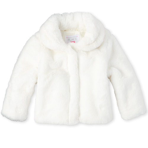 

s Baby And Toddler Faux Fur Jacket - White - The Children's Place