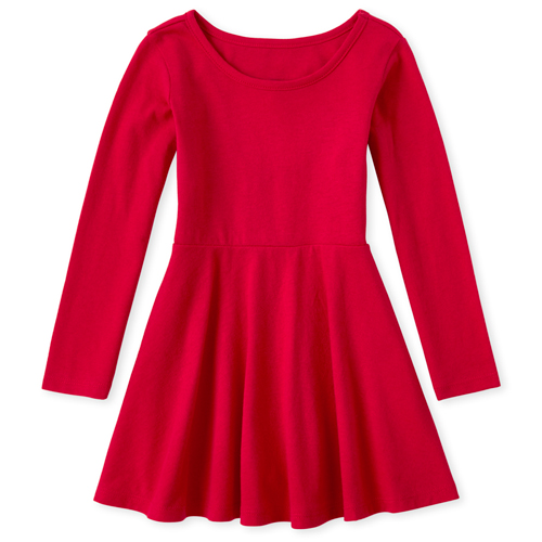 

s Baby And Toddler Heart Cut Out Matching Skater Dress - Red - The Children's Place