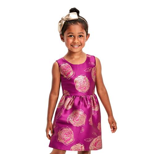 

s Toddler Mommy And Me Metallic Floral Jacquard Matching Fit And Flare Dress - Pink - The Children's Place