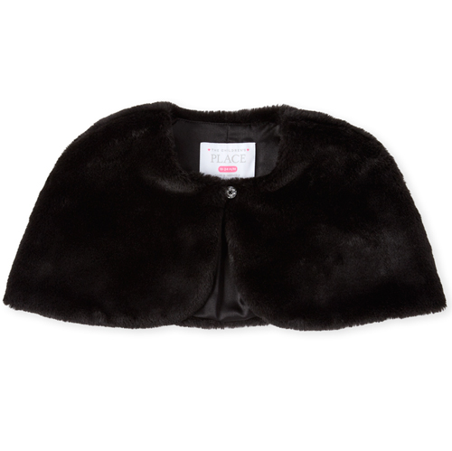 

s Baby And Toddler Faux Fur Matching Cape - Black - The Children's Place