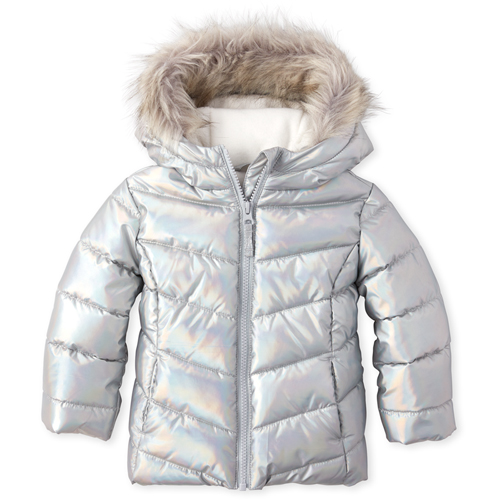 

s Baby And Toddler Iridescent Puffer Jacket - Metallic - The Children's Place