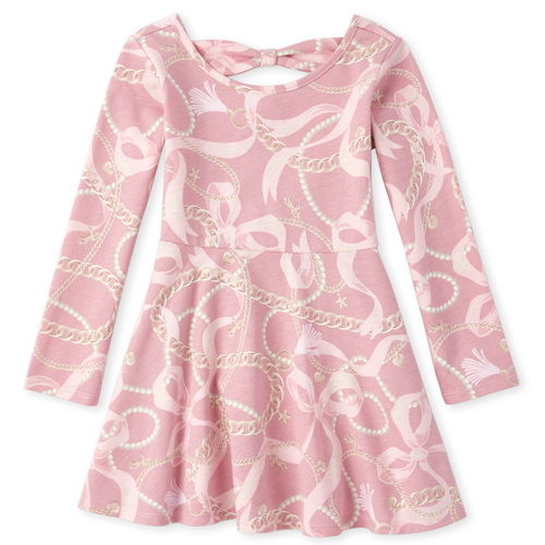 

s Baby And Toddler Ribbon Unicorn Bow Back Skater Dress - Pink - The Children's Place