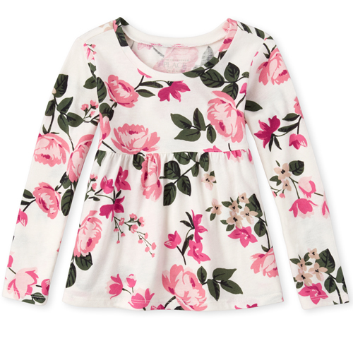 

s Baby And Toddler Print Top - White - The Children's Place