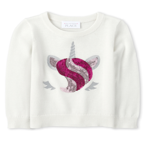 

s Baby And Toddler Embellished Sweater - White - The Children's Place