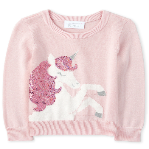 

s Baby And Toddler Embellished Sweater - Pink - The Children's Place