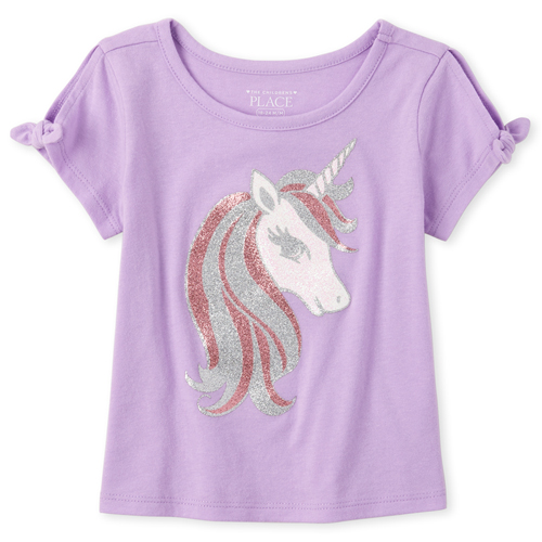

s Baby And Toddler Glitter Cold Shoulder Top - Purple - The Children's Place