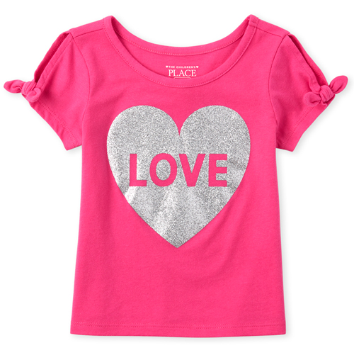 

s Baby And Toddler Glitter Cold Shoulder Top - Pink - The Children's Place