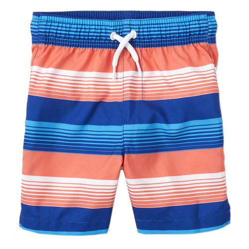 

Newborn Baby And Toddler Boys Striped Swim Trunks - Orange - The Children's Place