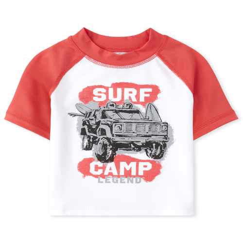 

Newborn Baby And Toddler Boys Surf Camp Rashguard - Orange - The Children's Place