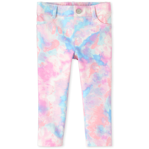 

Baby Girls Baby And Toddler Tie Dye French Terry Pull On Jeggings - Pink - The Children's Place
