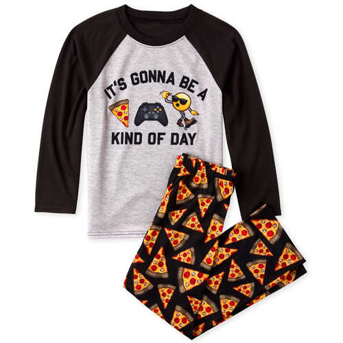

s Boys Pizza Gamer Pajamas - Black - The Children's Place