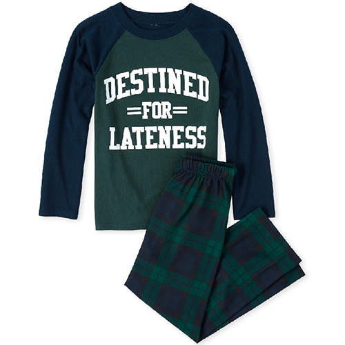 

s Boys Lateness Plaid Pajamas - Blue - The Children's Place