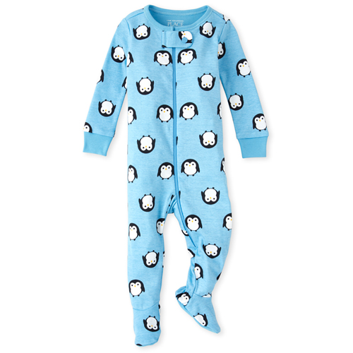 

s Baby And Toddler Boys Penguin Matching Snug Fit Cotton One Piece Pajamas - Blue - The Children's Place