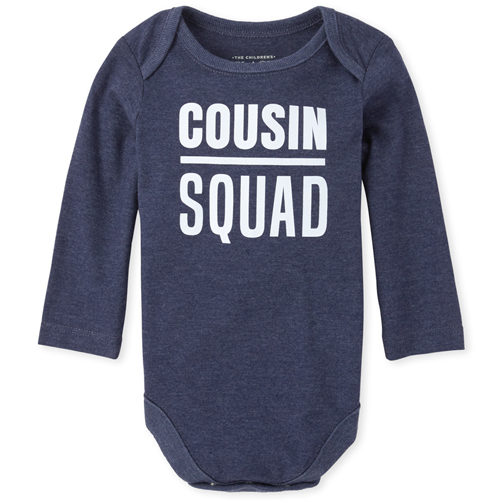 

Newborn Unisex Baby Cousin Squad Graphic Bodysuit - Blue - The Children's Place