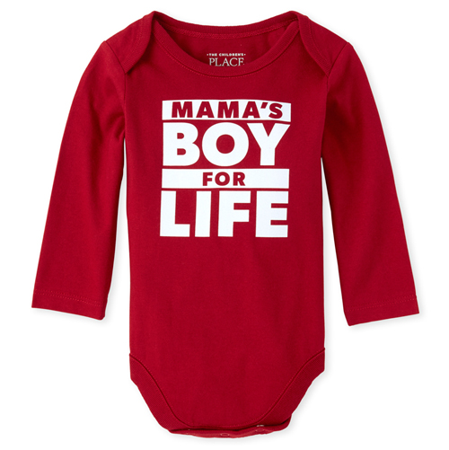 

Newborn Baby Boys Mama's Boy Graphic Bodysuit - Red - The Children's Place