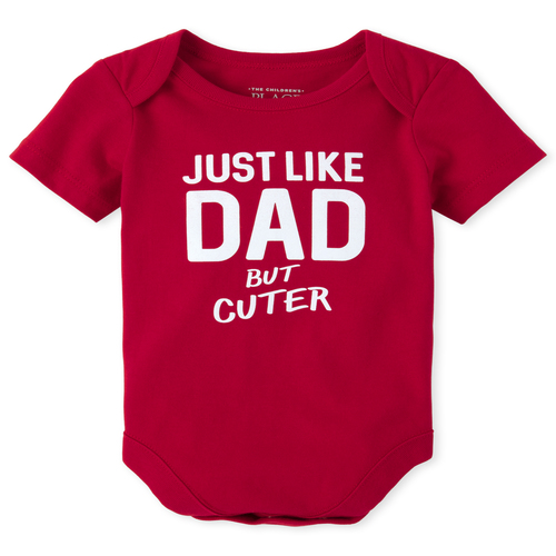 

Newborn Baby Boys Dad Graphic Bodysuit - Red - The Children's Place