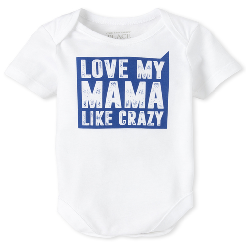 

Newborn Baby Boys Mama Graphic Bodysuit - White - The Children's Place