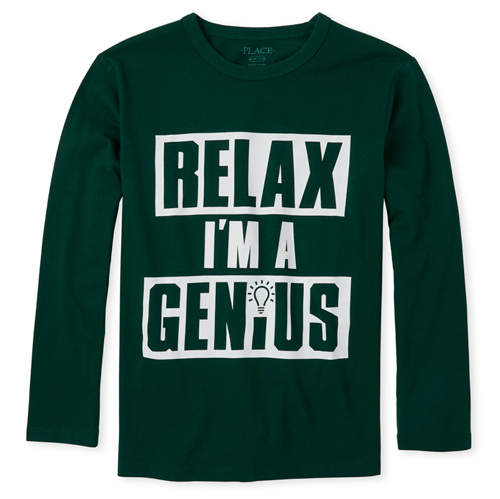 

Boys Boys Genius Graphic Tee - Green T-Shirt - The Children's Place