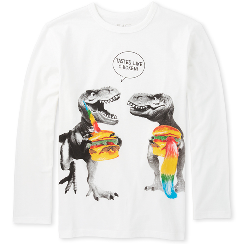 

Boys Boys Dino Burger Graphic Tee - White T-Shirt - The Children's Place