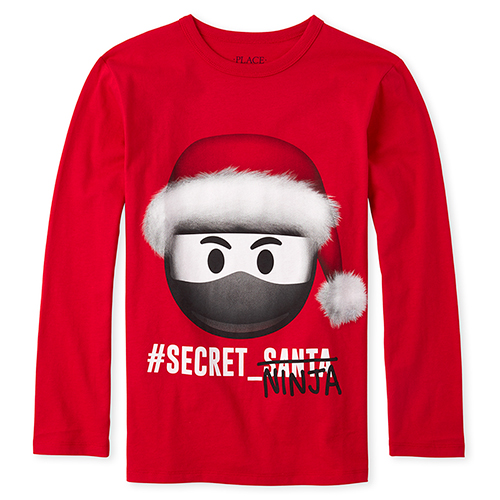 

s Boys Christmas Ninja Graphic Tee - Red T-Shirt - The Children's Place