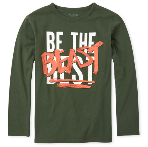 

Boys Boys Beast Graphic Tee - Green T-Shirt - The Children's Place