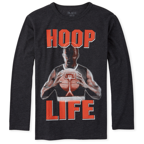 

s Boys Basketball Graphic Tee - Black T-Shirt - The Children's Place