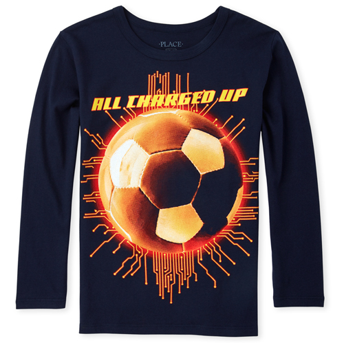 

s Boys Soccer Graphic Tee - Blue T-Shirt - The Children's Place
