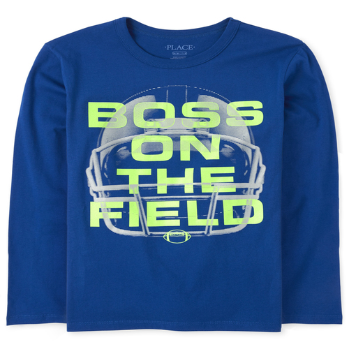 

s Boys Football Graphic Tee - Blue T-Shirt - The Children's Place