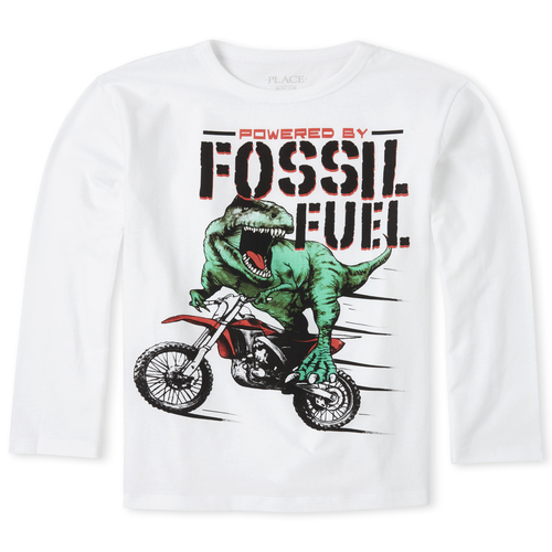 

s Boys Dino Graphic Tee - White T-Shirt - The Children's Place