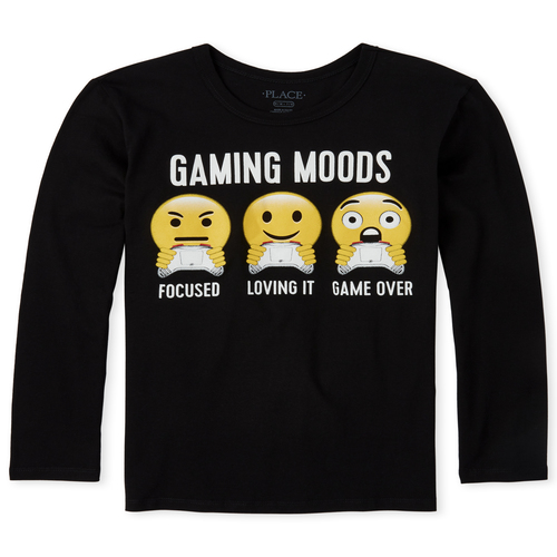 

s Boys Video Game Graphic Tee - Black T-Shirt - The Children's Place