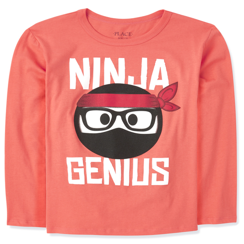 

s Boys Ninja Graphic Tee - Orange T-Shirt - The Children's Place