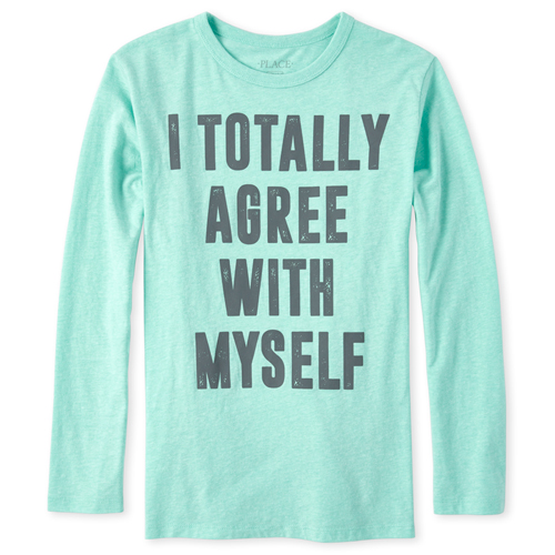 

Boys Boys Agree Graphic Tee - Green T-Shirt - The Children's Place