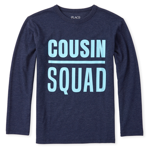 

Boys Boys Cousin Squad Matching Graphic Tee - Blue T-Shirt - The Children's Place