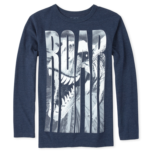 

s Boys Dino Graphic Tee - Blue T-Shirt - The Children's Place