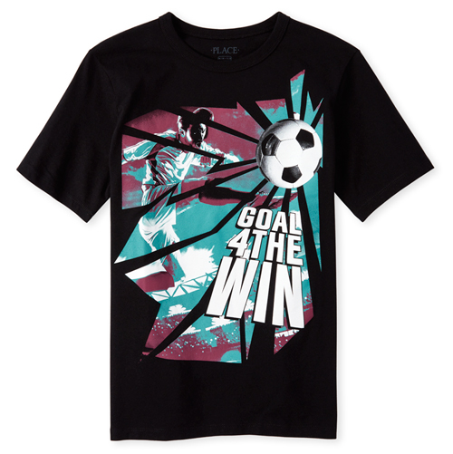 

s Boys Soccer Graphic Tee - Black T-Shirt - The Children's Place