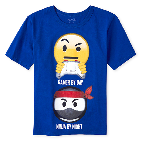 

s Boys Short Sleeve Gamer Ninja Graphic Tee - Blue T-Shirt - The Children's Place