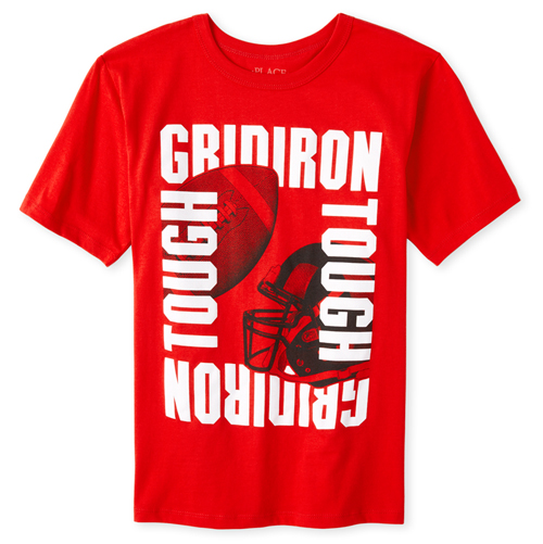 

s Boys Football Graphic Tee - Red T-Shirt - The Children's Place