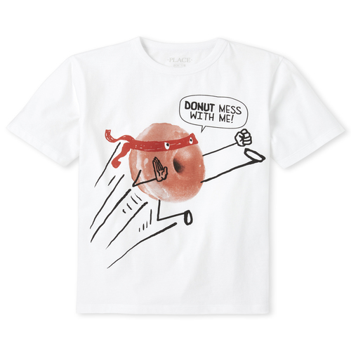 

s Boys Donut Graphic Tee - White T-Shirt - The Children's Place
