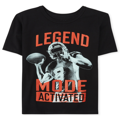 

s Boys Football Graphic Tee - Black T-Shirt - The Children's Place