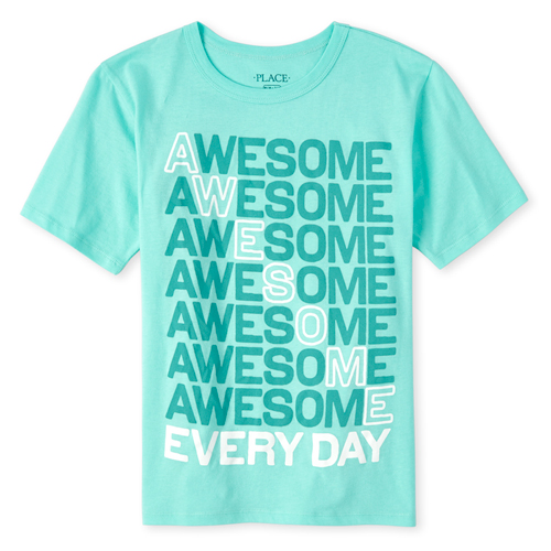 

Boys Boys Awesome Graphic Tee - Blue T-Shirt - The Children's Place