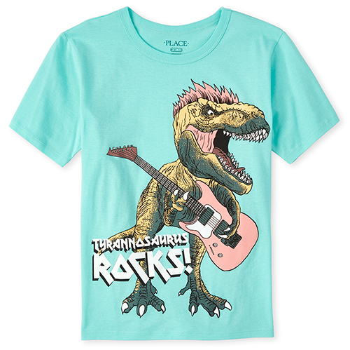

s Boys Dino Graphic Tee - Blue T-Shirt - The Children's Place
