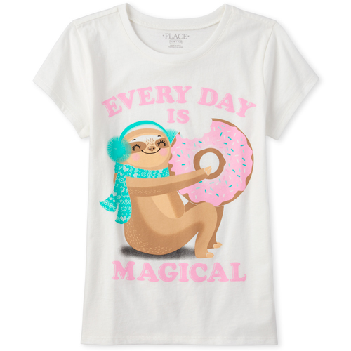 

s Magical Sloth Graphic Tee - White T-Shirt - The Children's Place
