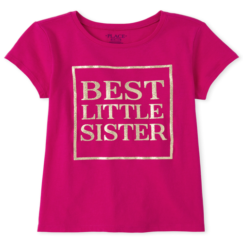

s Glitter Best Sister Matching Graphic Tee - Pink T-Shirt - The Children's Place