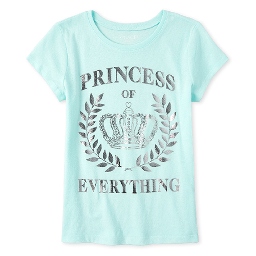 

s Foil Princess Of Everything Graphic Tee - Green T-Shirt - The Children's Place